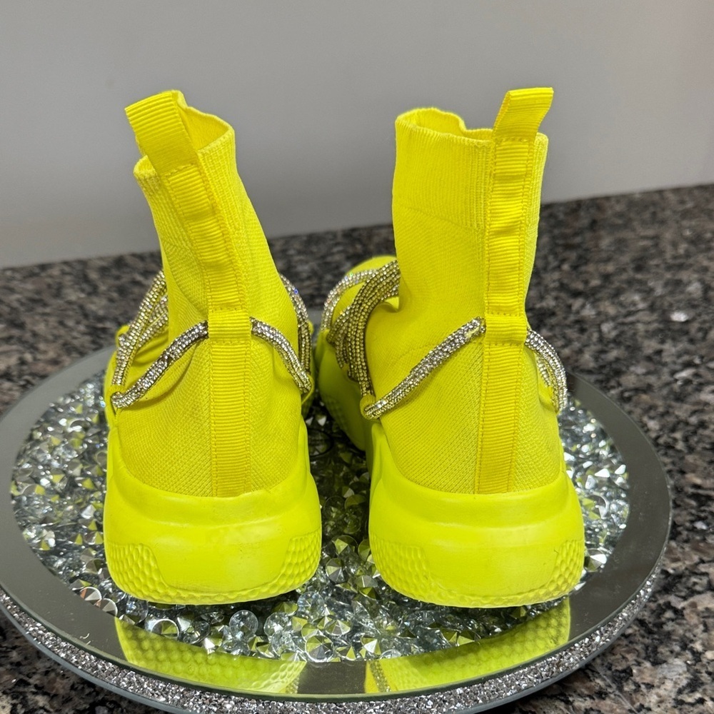 Cape Robbin Neon Yellow Sneakers with Silver Accents 10 - Picture 5 of 13